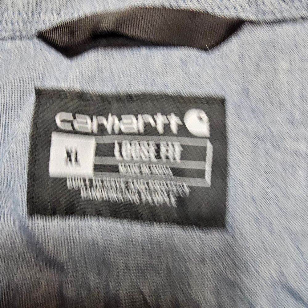 Carhartt Loose Fit Denim Button Down Short Sleeve Shirt Men's Size‎ XL - Picture 3 of 9